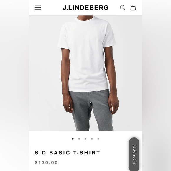 J. Lindeberg Men’s SID Basic T Shirt - Made in Portugal - Size M - Picture 9 of 9